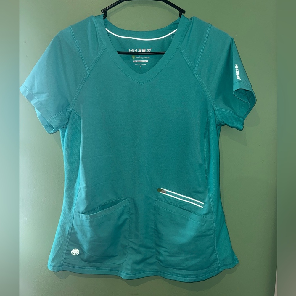 healing hands Teal V-Neck Medical Scrub Set
